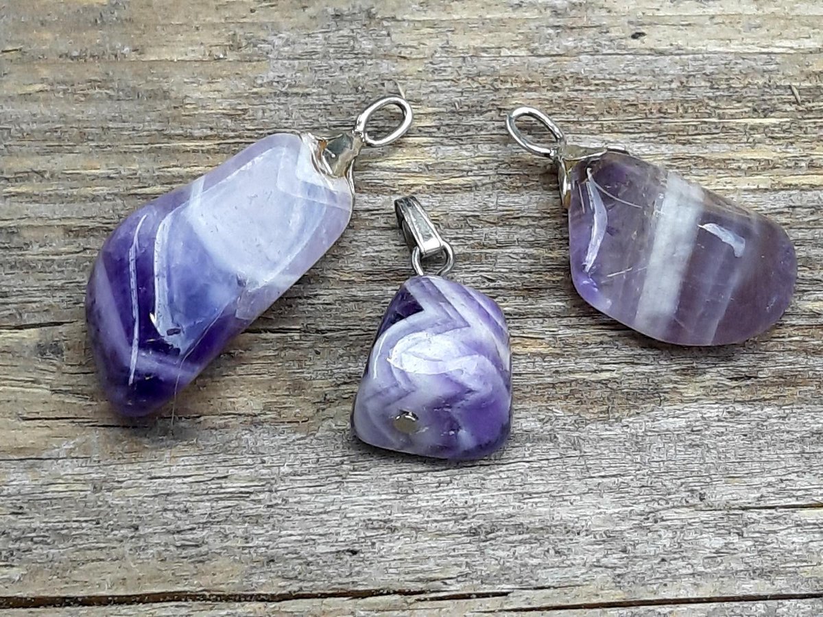 Edelsteen Amethist (kwarts) hanger